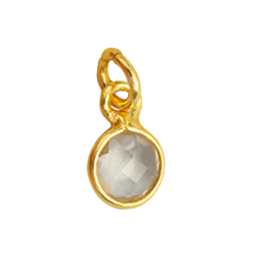 6mm Clear Quartz Bezel Jewelry Charm (9 pieces)