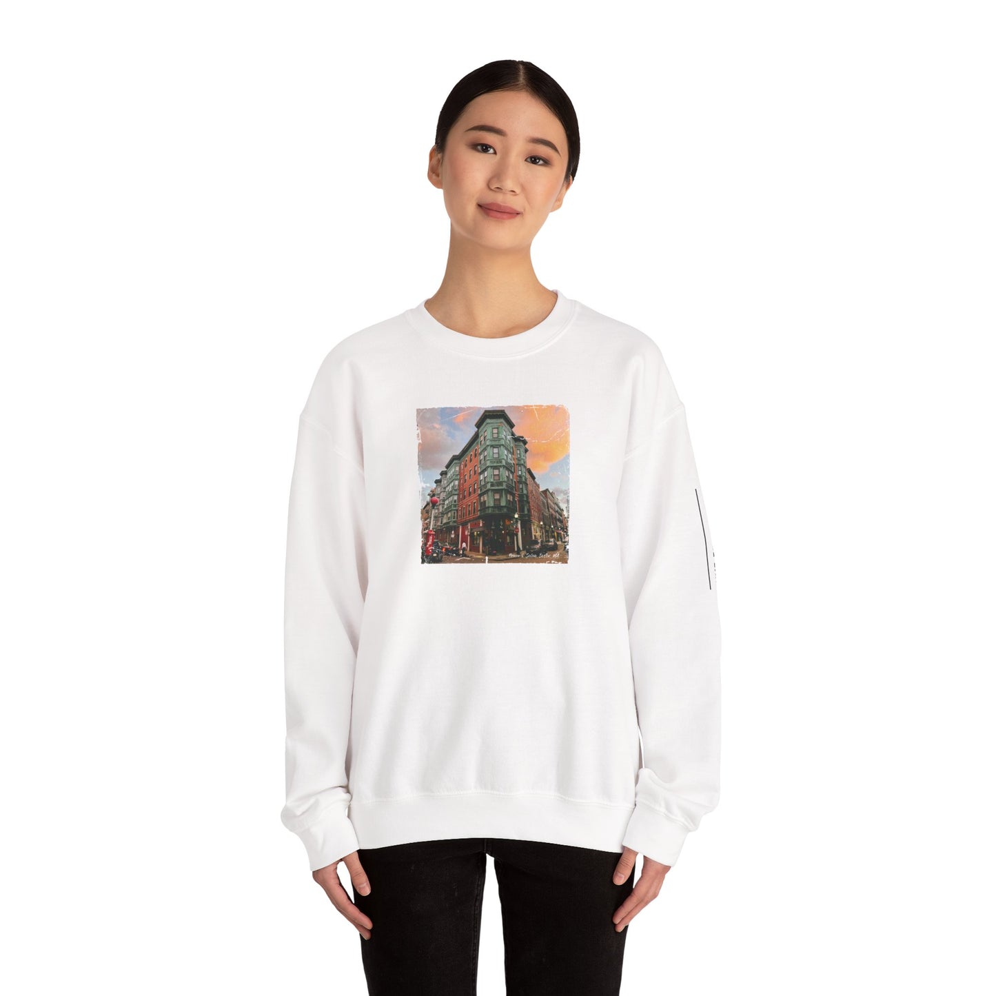 Boston's North End Photo Prince & Salem Intersection - Cozy Sweatshirt- Perfect Gift, Unisex Fashion, Everyday Style