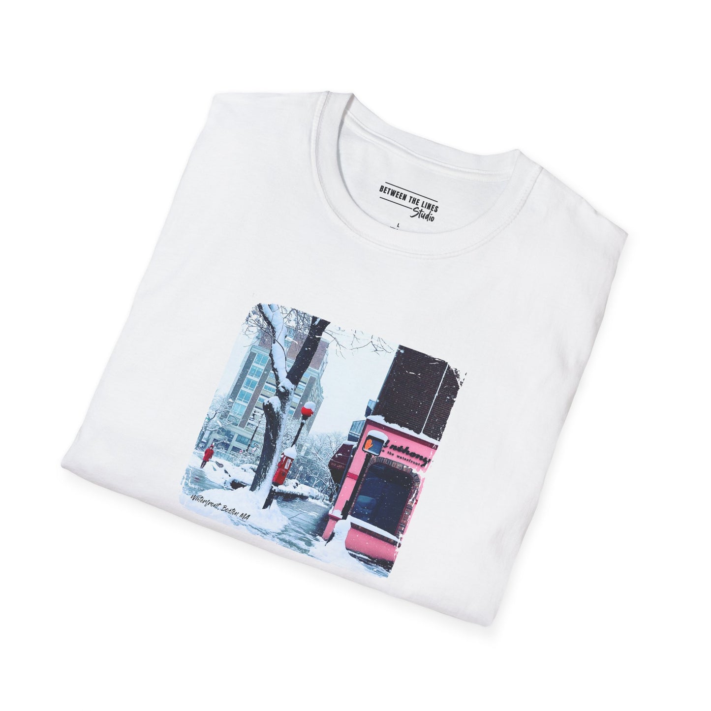 A Snowy Day on Boston's Waterfront - Unisex T-Shirt