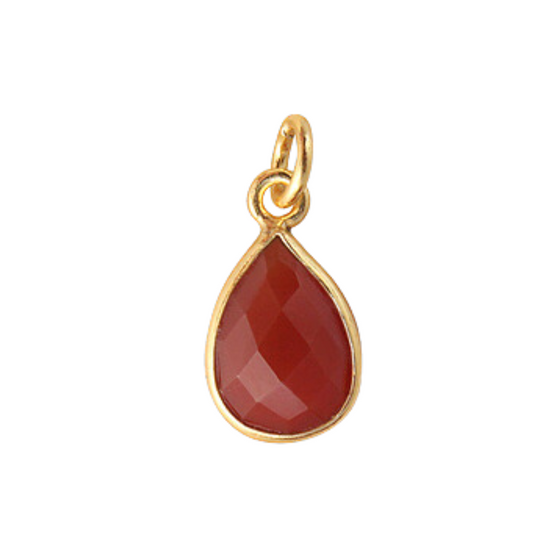 10x7mm Carnelian Bezel Jewelry Charm 3 pieces)