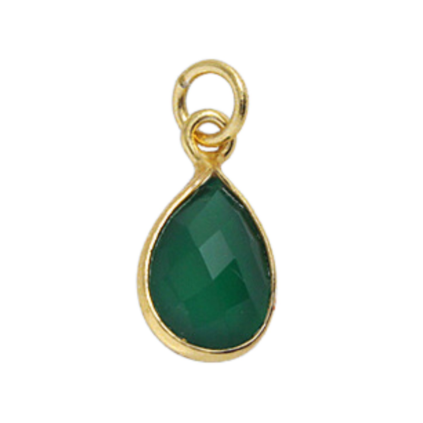 10x7mm Green Onyx Bezel Charm (2 pieces)