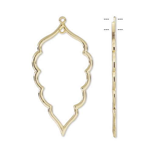 Leaf Shaped Base Metal Jewelry Component (10 pieces)