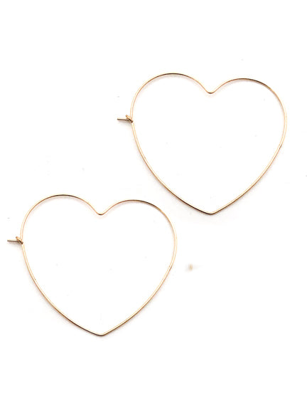 Dainty Heart Hoop Earrings