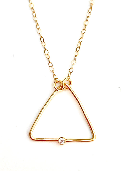 Infinity with Mini CZ Triangle Necklace