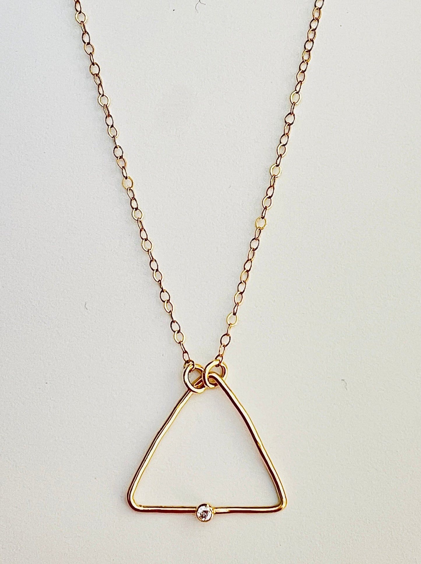 Infinity with Mini CZ Triangle Necklace