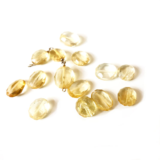 13 Puffed Oval Faceted Citrine Beads