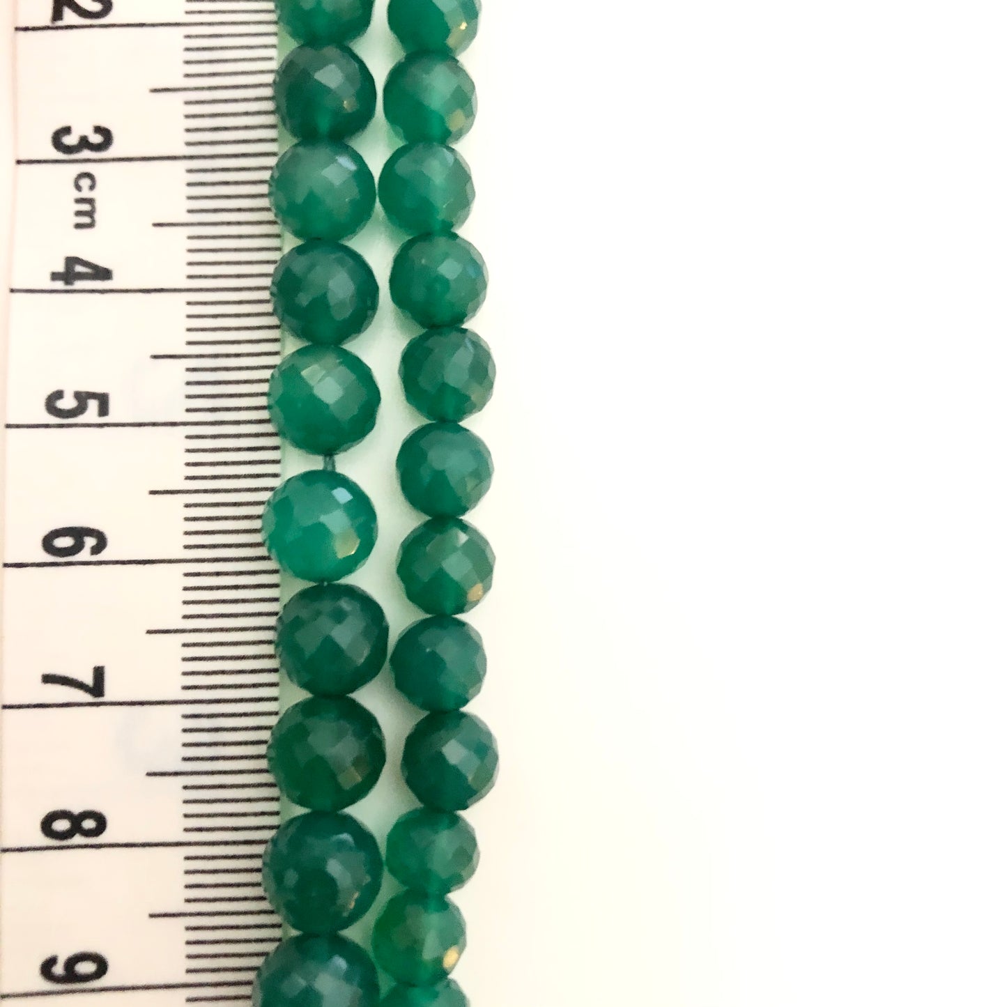 Green Onyx Faceted Beads- Full Strand