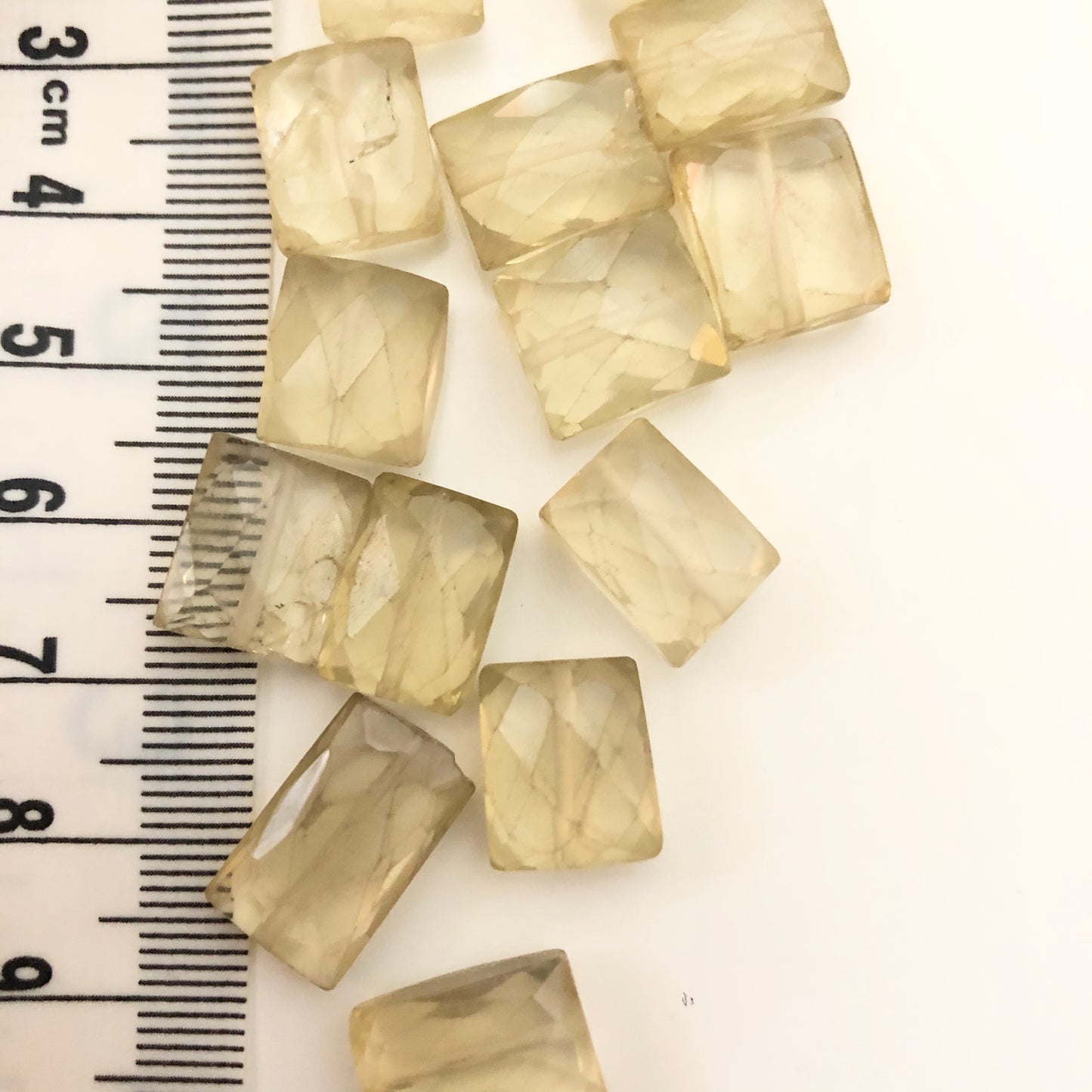 Rectangle Lemon Quartz Faceted Beads