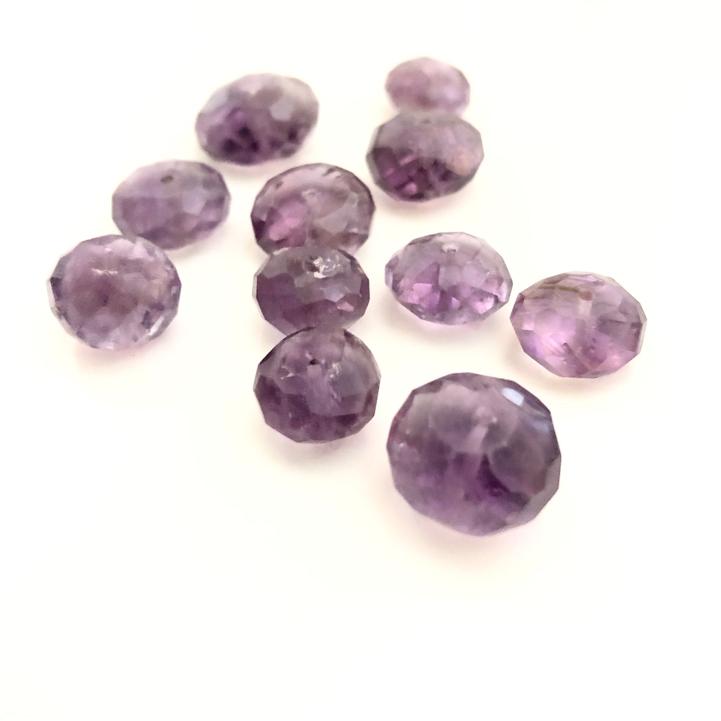 Faceted Amethyst Rondelle Beads