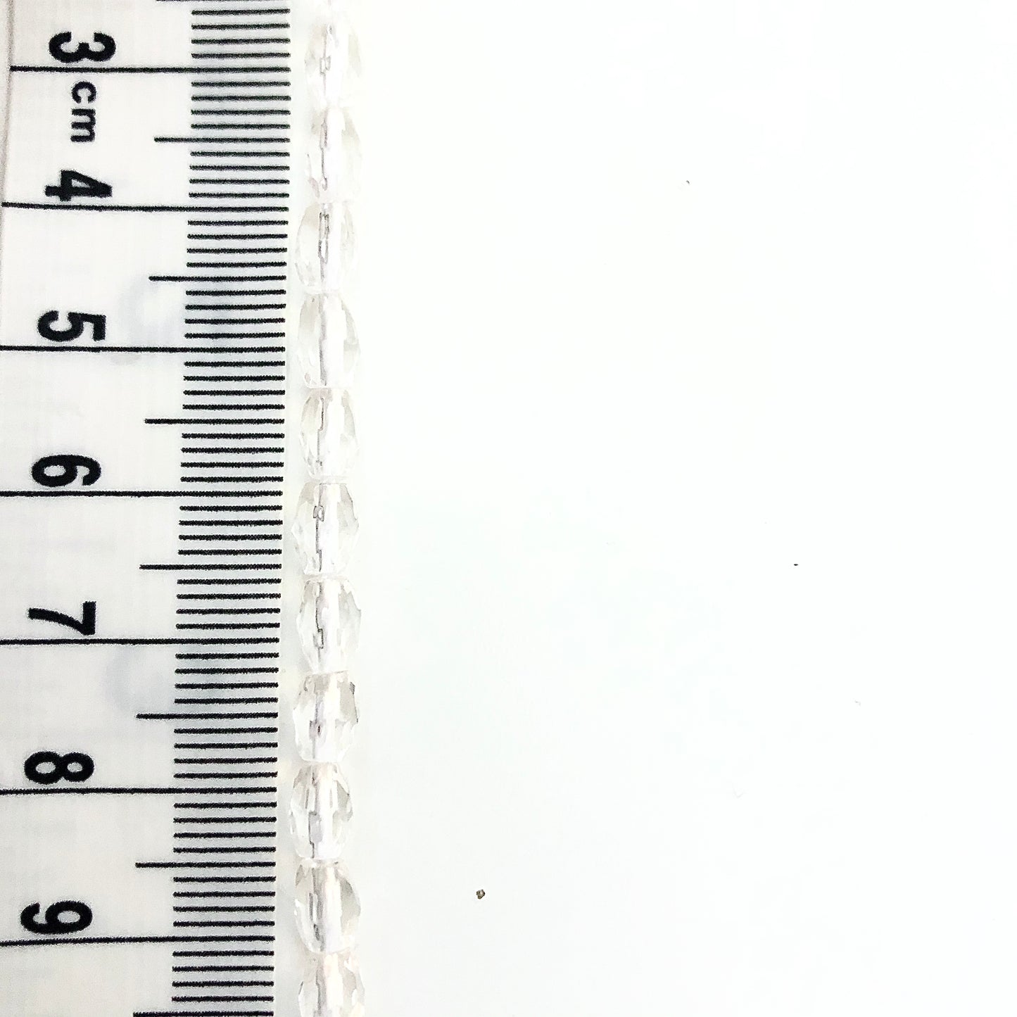 Clear Crystal Faceted Rice Beads - 1 strand