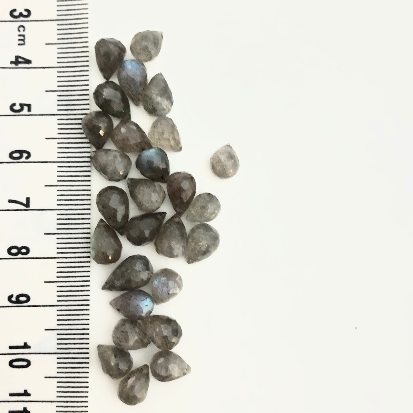 Mini Labradorite Briolette Gemstone Drop Beads