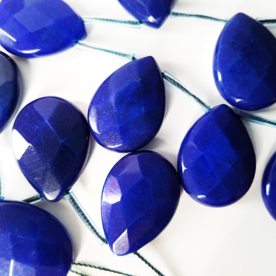 20 pieces of Dyed Blue Jade Teardrop Beads