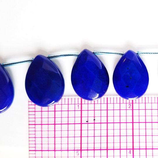 20 pieces of Dyed Blue Jade Teardrop Beads