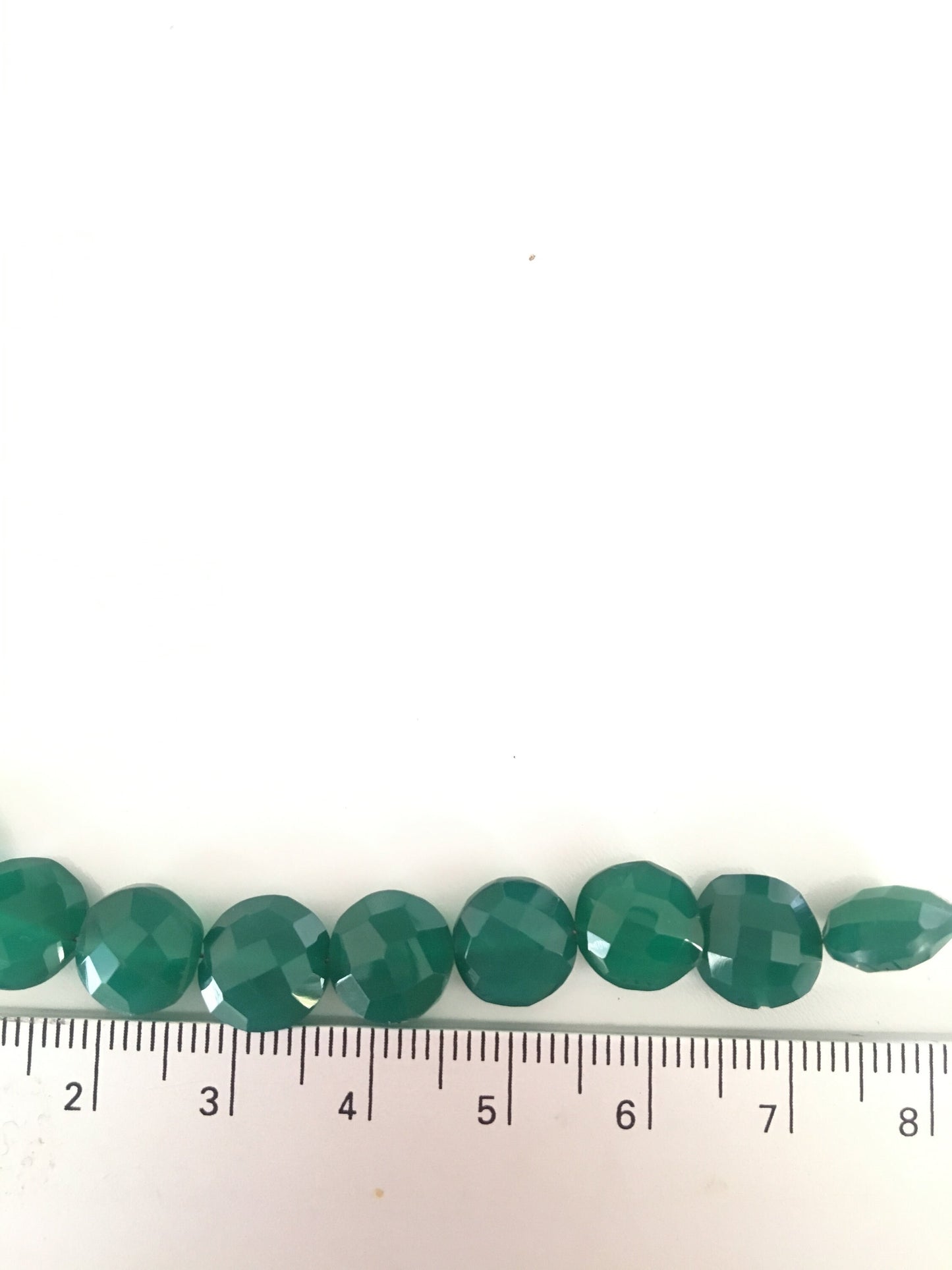 20 pcs Faceted Round Coin Green Onyx beads