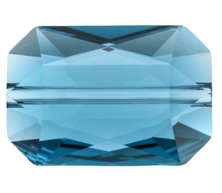 7 pieces of 18mm Aquamarine 5515 Emerald Cut Swarovski