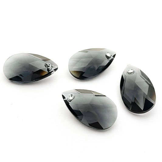 4 pcs of 22mm Graphite Swarovski Pear Pendants  6106