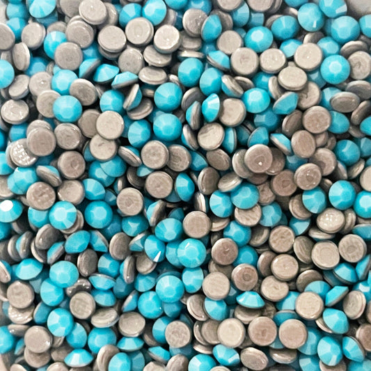 Entire Lot of 2028 SS10 Opaque Turquoise Swarovski Crystal Hotfix Flatback