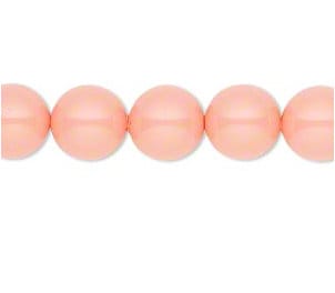 185 pieces of 8mm Pink Coral Swarovski Beads