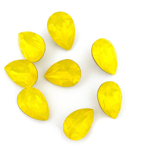 7 pieces 14mm Yellow Opal Fancy Swarovski Austrian Crystal 4320