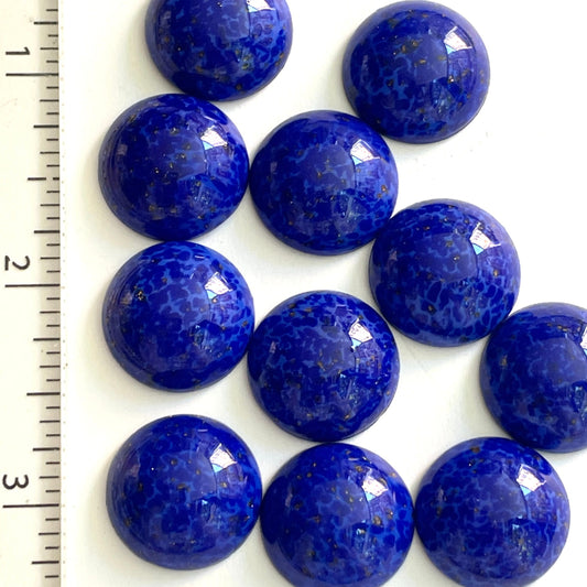11 pieces of 18mm Flat Back Cabochons Gemstone Dyed Lapis color Howlite