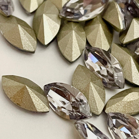 50 pieces Smokey Mauve Swarovski Austrian Crystal Navette Fancy Stone 10x5mm