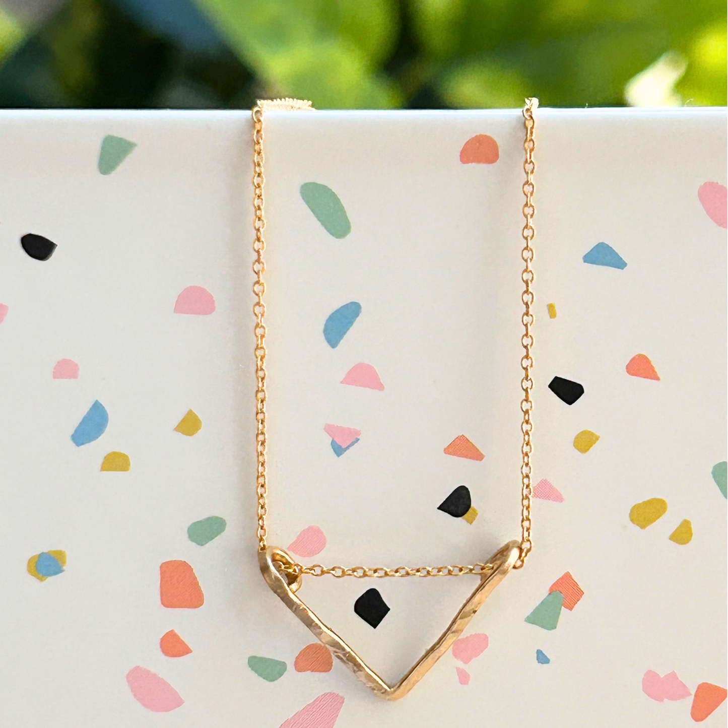 Micro Triangle Necklace in 14K Gold fill