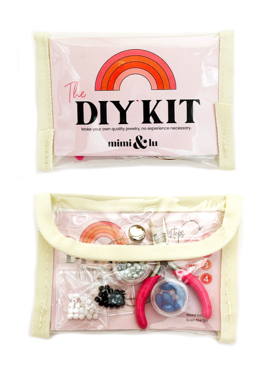 DIY Kit Beaded Hoops - Electric Sky