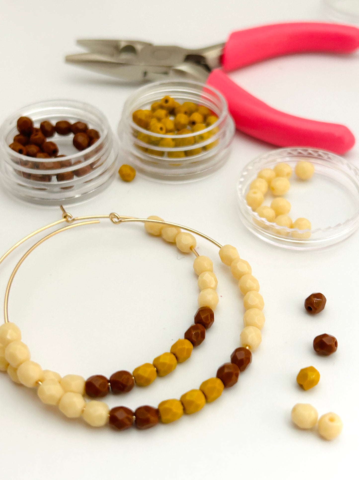 DIY Kit Beaded Hoops - Afternoon Sun