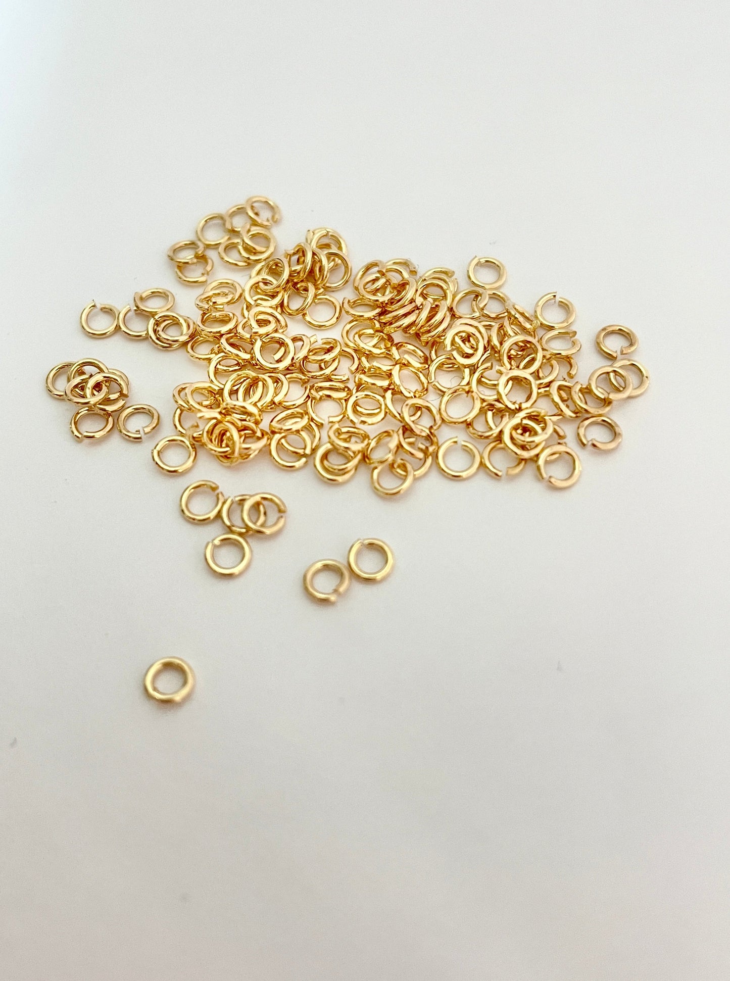 3mm Gold Plated Open Jump Rings (Approx 200 pieces)