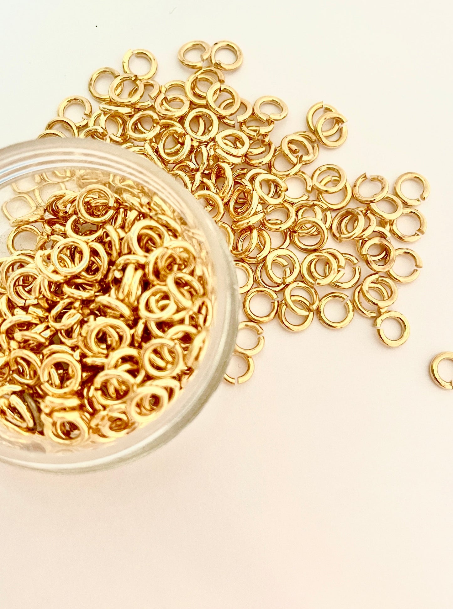 4mm Gold Plated Open Jump Rings (Approx 100 pieces)