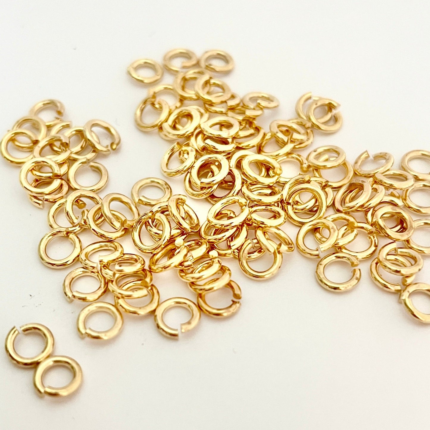 4mm Gold Plated Open Jump Rings (Approx 100 pieces)