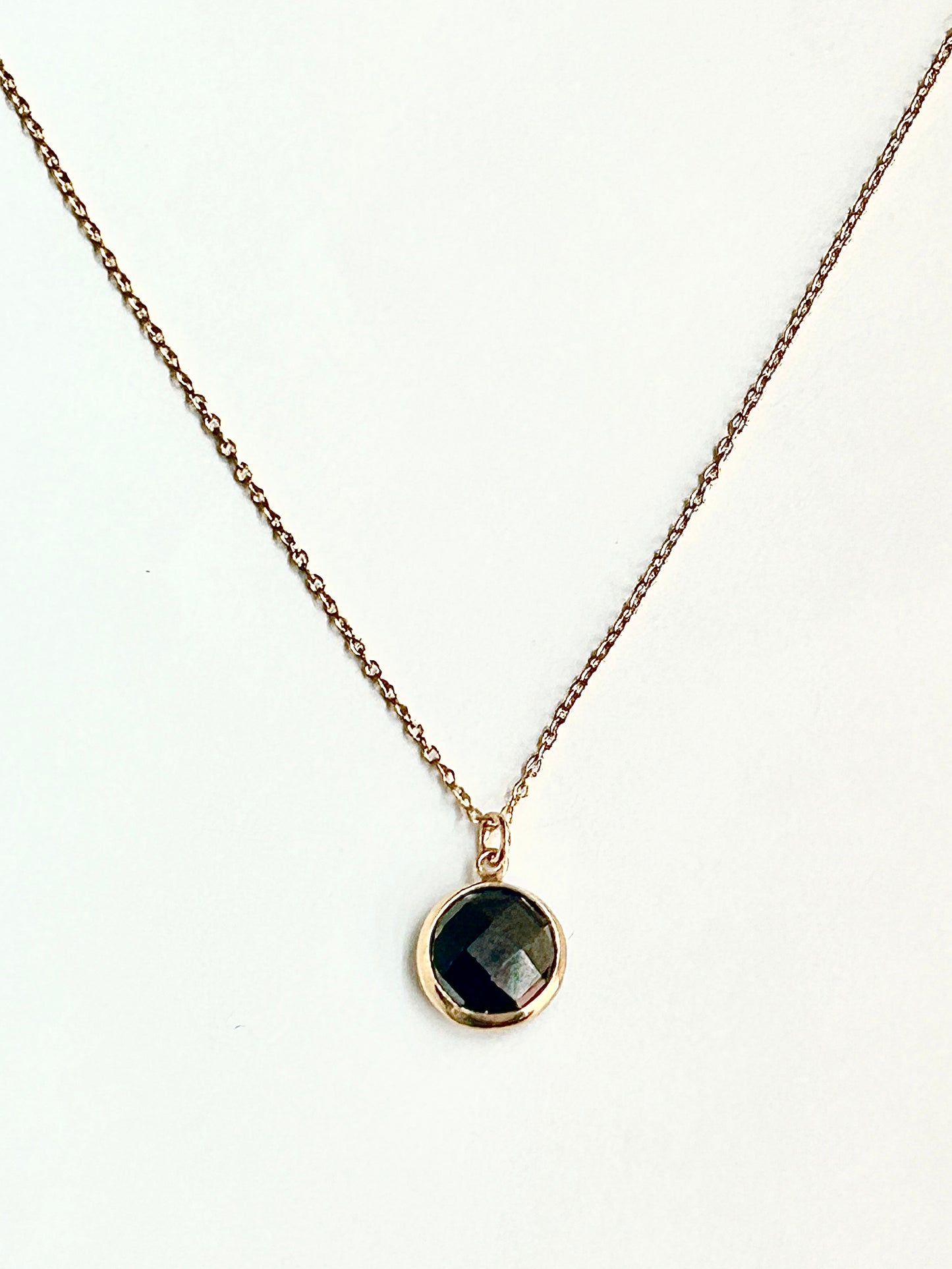 Jet Black Checkerboard CZ Necklace