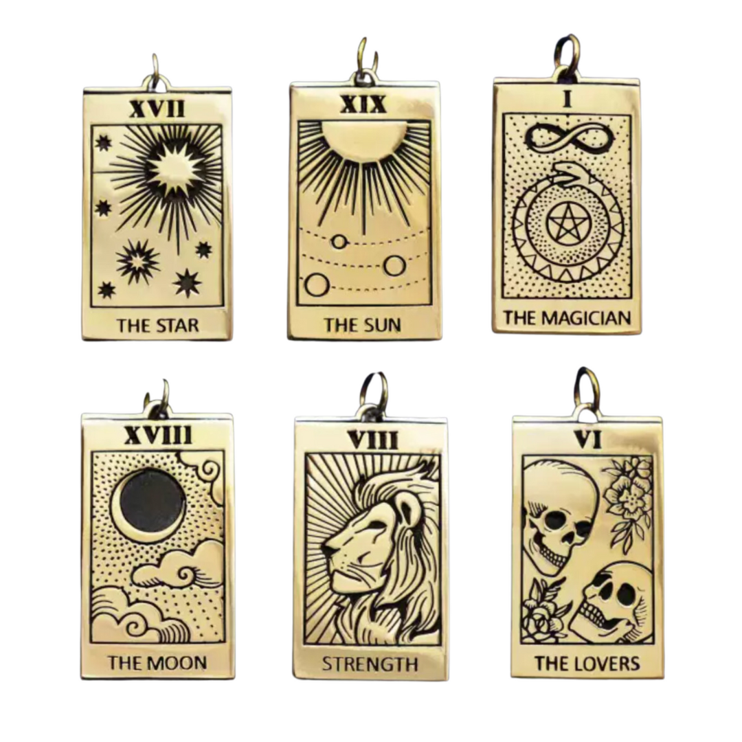 Bronze Tarot Card Necklace