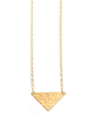 Davey Necklace Hammered LG Triangle