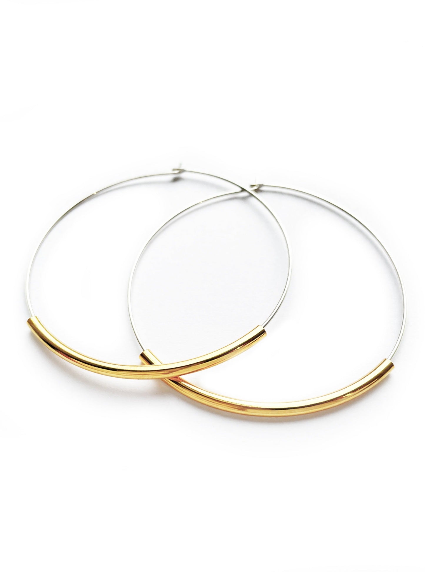 Eternity Hoops- Silver with Gold