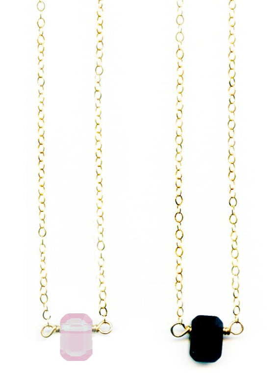 Pink or Black Swarovski Harlow Necklace- Sale