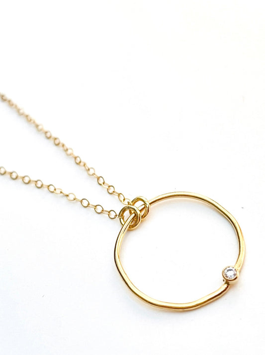 Infinity with Mini CZ Circle Necklace