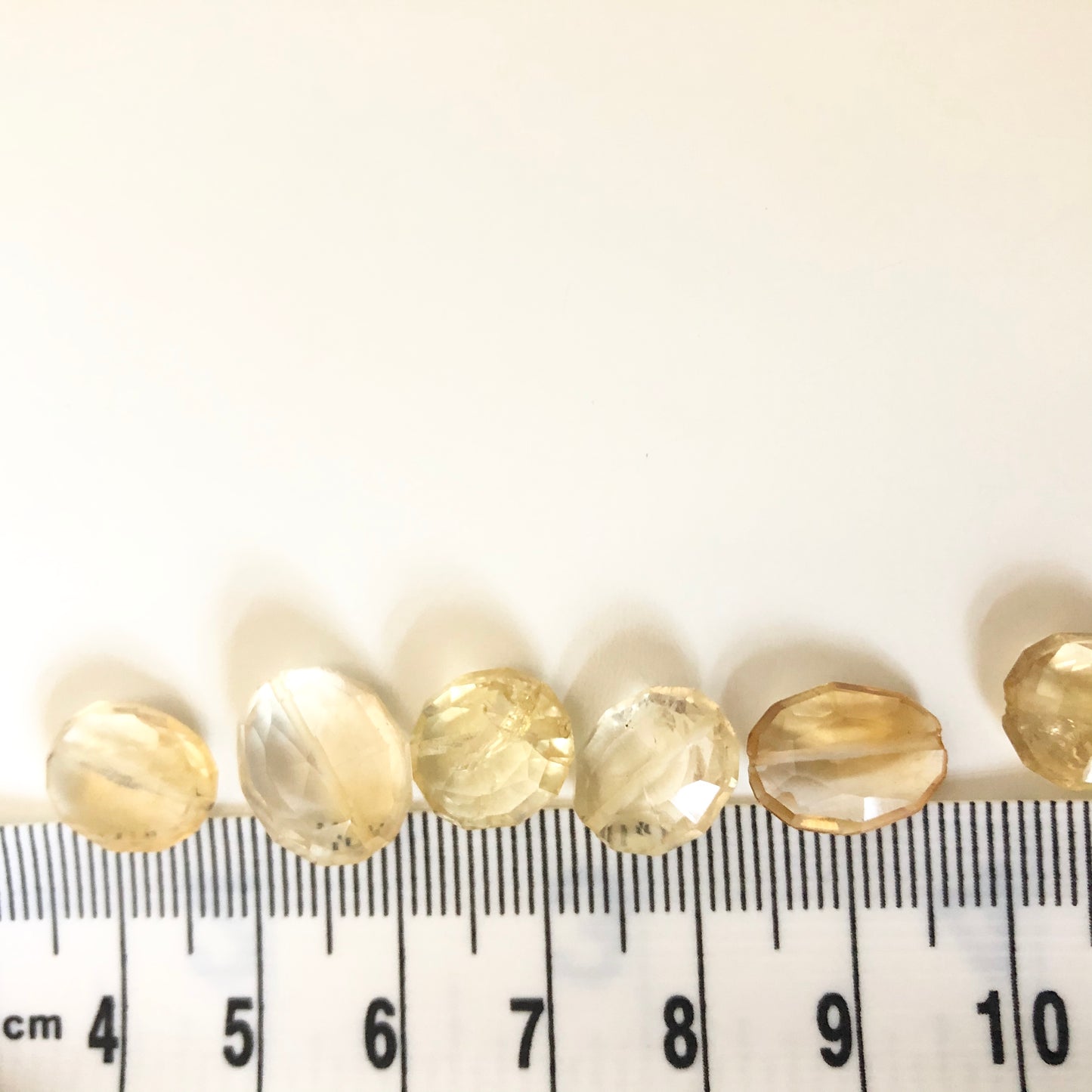 13 Puffed Oval Faceted Citrine Beads