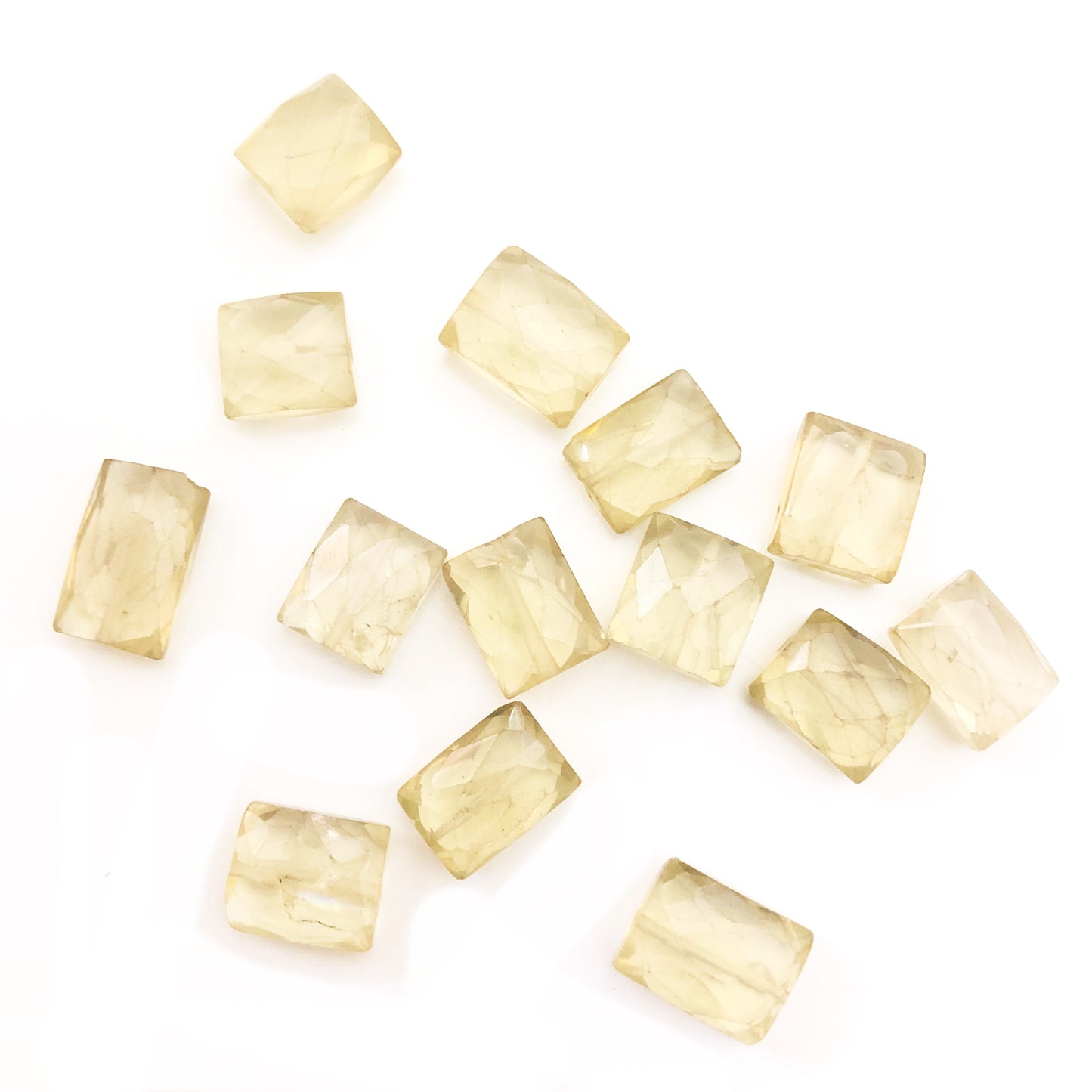 Rectangle Lemon Quartz Faceted Beads