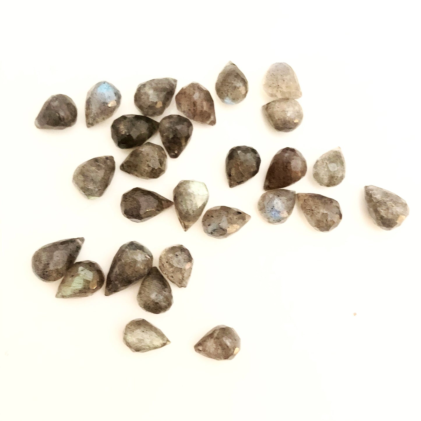 Mini Labradorite Briolette Gemstone Drop Beads