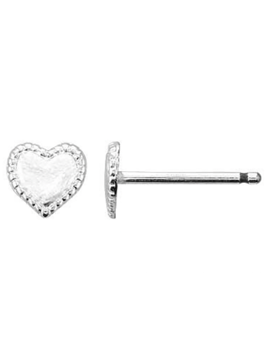 Silver Heart Stud Earrings
