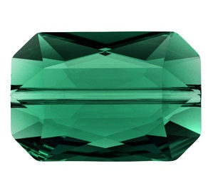 6 pieces of 5515 Emerald Cut Swarovski 14mmx9.5mm in Emerald Color