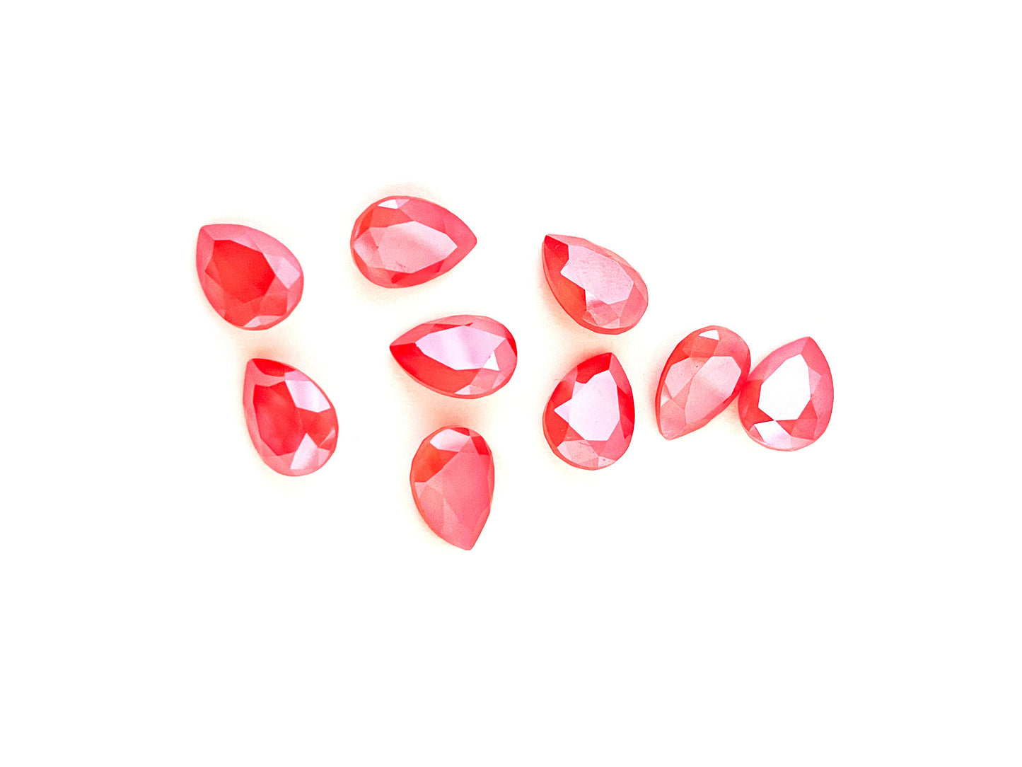 9 pieces 14mm Light Coral Fancy Swarovski Crystal 4320