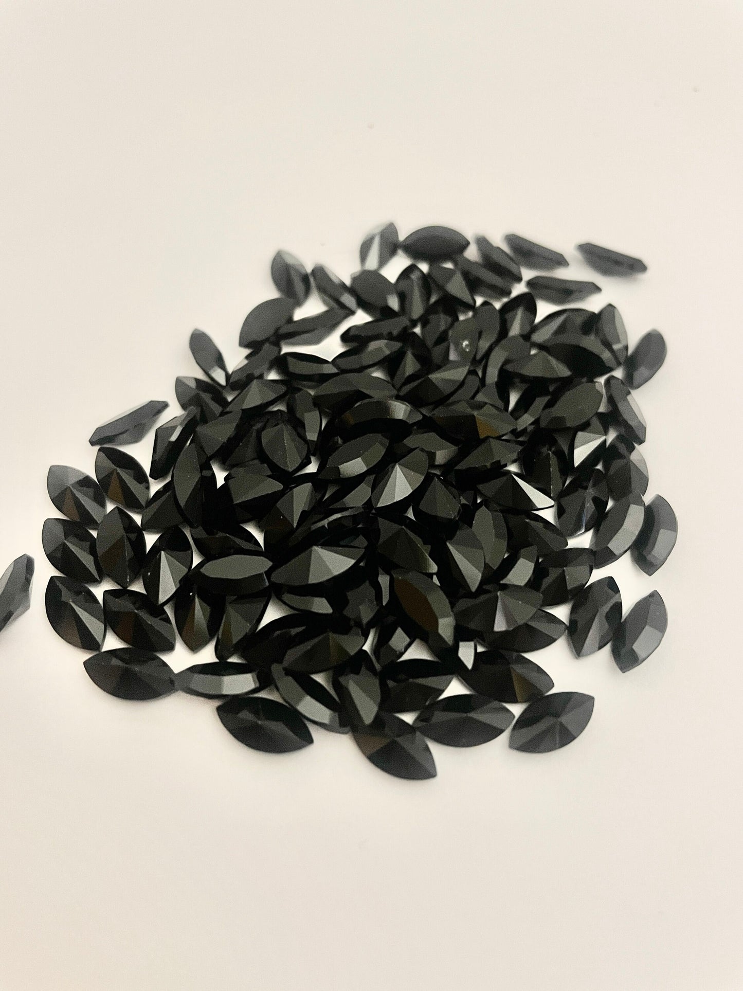 50 pieces of Jet Black Swarovski Crystal Navette Fancy Stone 10x5mm