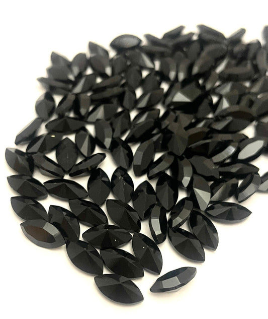50 pieces of Jet Black Swarovski Crystal Navette Fancy Stone 10x5mm